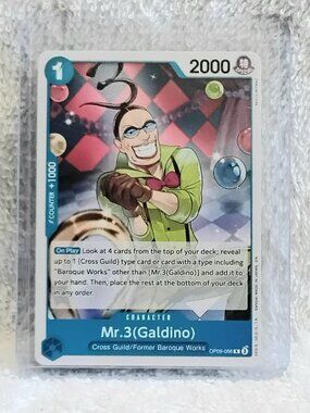 5/$20 Mint Rare One Piece Mr. 3 (Galdino) Character Card OP09-056 by Bandai!!